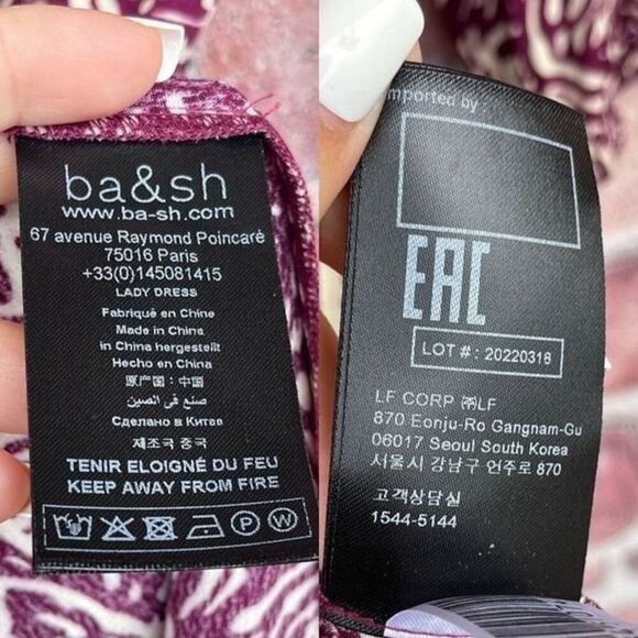 BA&SH Lia Pleated Printed Crepe mini dress size 6 - Picture 12 of 12